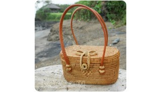 coin bags straw rattan ethnic handmade handwoven bali